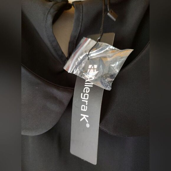 Allegra K Black Coquette Blouse with Sheer Polka Dot Sleeves. Size 3X. NWT - Picture 4 of 8